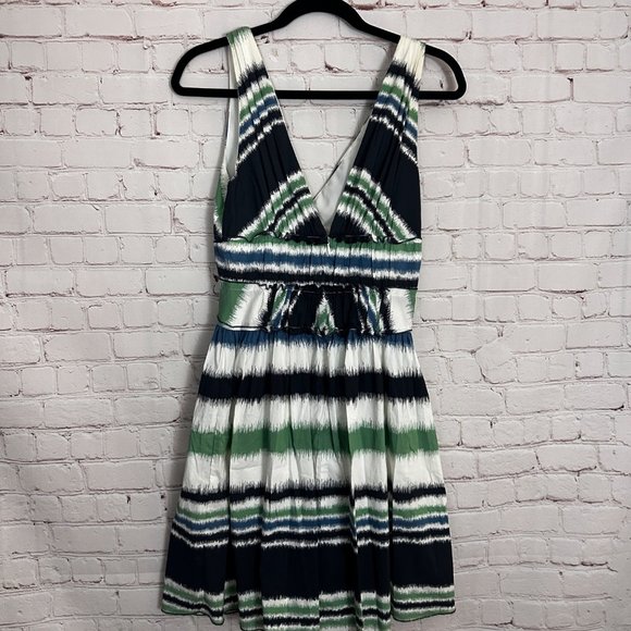 BCBGMaxazria Dress Size XS Sleeveless Blue Green - Picture 5 of 6